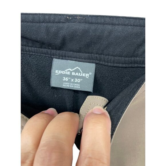Eddie Bauer Pants Men's 36x30 Black Fleece Lined Tech Zip Pockets - Picture 5 of 7